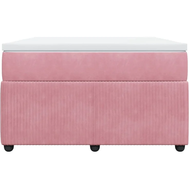 vidaXL Boxspringbett mit Matratze Rosa 120x200 cm Samt 3285637 – Bild 4