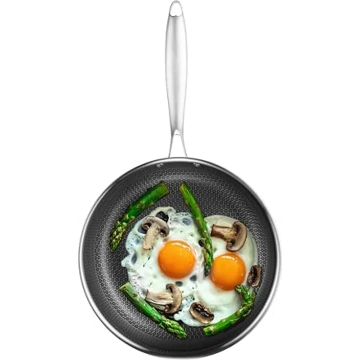 BRATmaxx Edelstahl-Pfanne 20cm silber 3-lagig mit Wabenstruktur – Bild 4