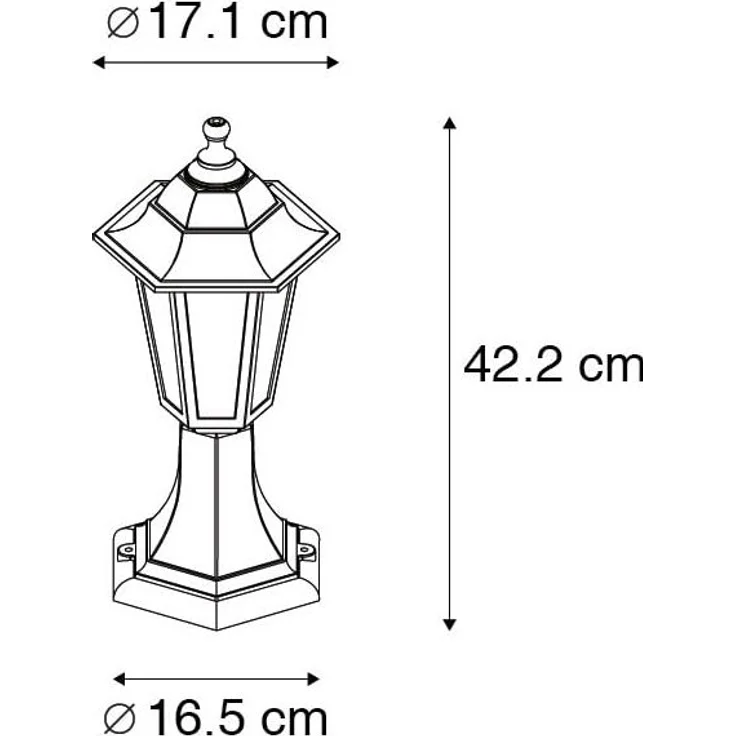 Qazqa Außen-Stehlampe New haven, ohne Leuchtmittel, E27, Schwarz, Klassisch / Antik, Kunststoff, 1-flammig – Bild 4