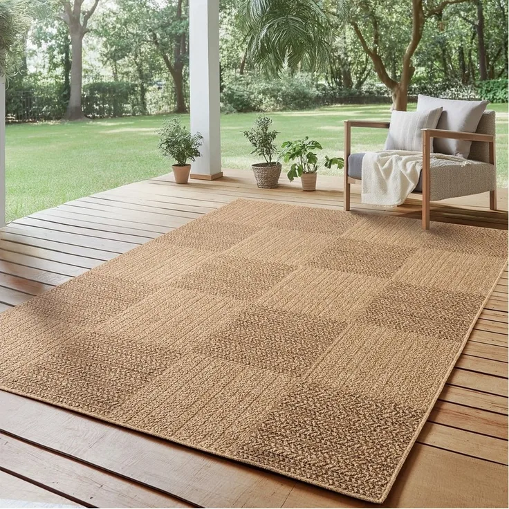 SIMPEX24 Outdoorteppich Boho Design, Läufer, Höhe: 5 mm, Outdoor Teppich Wetterfest Modern Wohnzimmer Küchen Terrasse Balkon