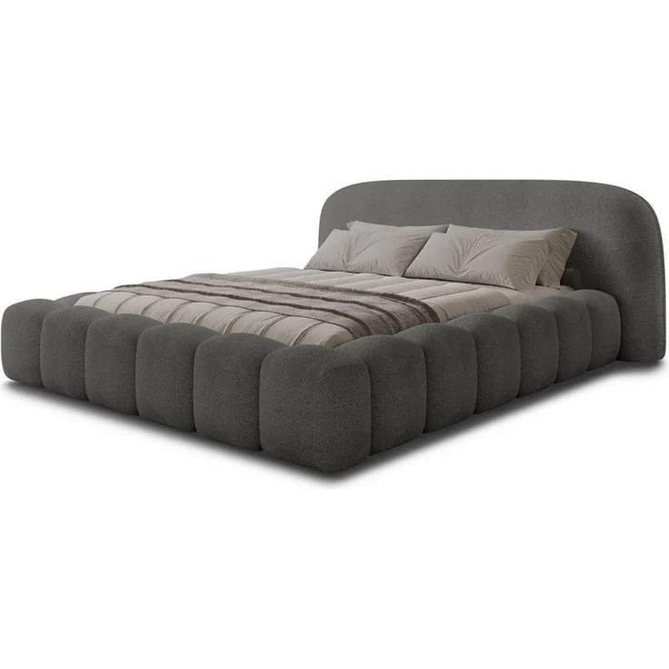 thematys Polsterbett ORLANDO - Cloud mit Bettkasten, Bouclé Bezug 160x200cm, mit gepolstertem Kopfteil, Grau (Quelle 92), Art.-Nr. S0QFD026G64 – Bild 2