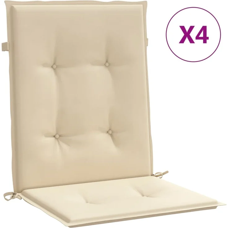 vidaXL Gartenstuhlauflagen für Niedriglehner 4 Stk. Beige 100x50x3 cm 47565 – Bild 2