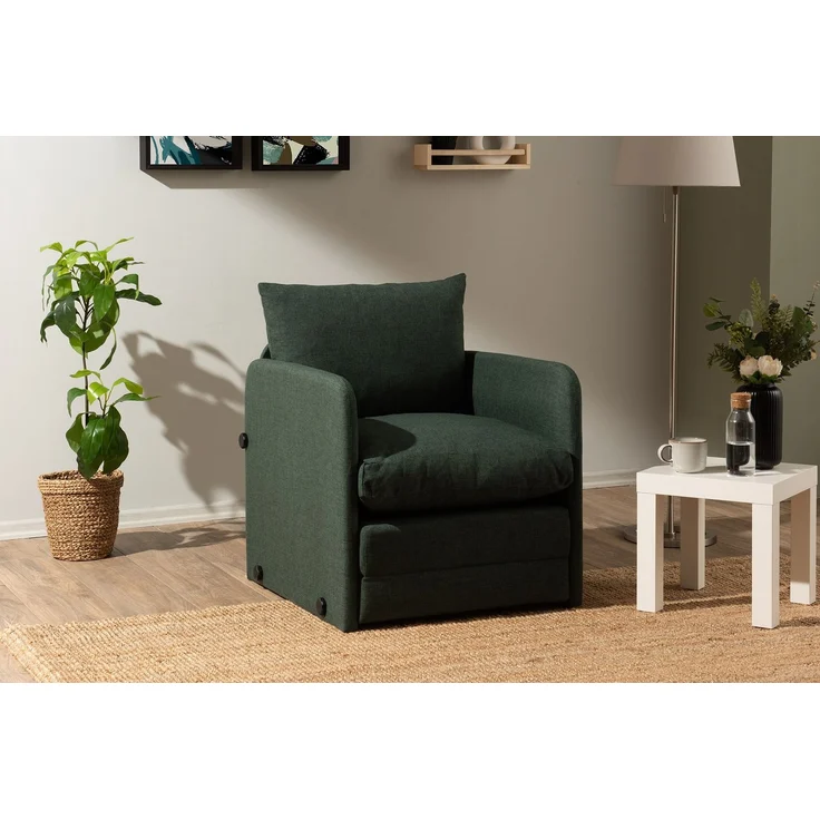 Hanah Home 'Saga Single - Green' 1-Sitzer-Schlafsofa, Grün, 68 x 70 x 66 cm – Bild 1