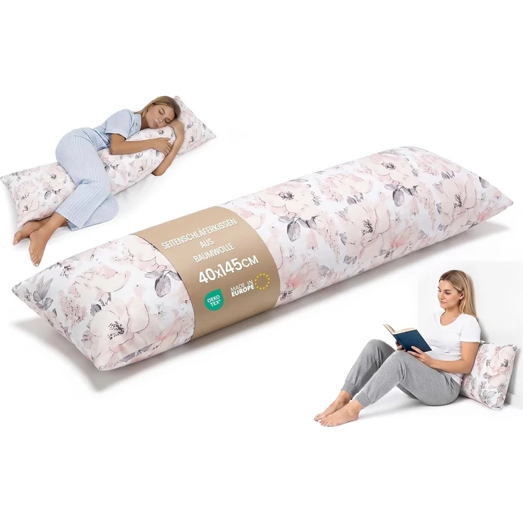 Totsy Baby Seitenschläferkissen Schwangerschaftskissen 40x145 cm - Kuschelkissen Schlafkissen Pregnancy Pillow Stillkissen Kissen mit Bezug für Seitenschläfer und Erwachsene Oeko-Tex – Bild 1