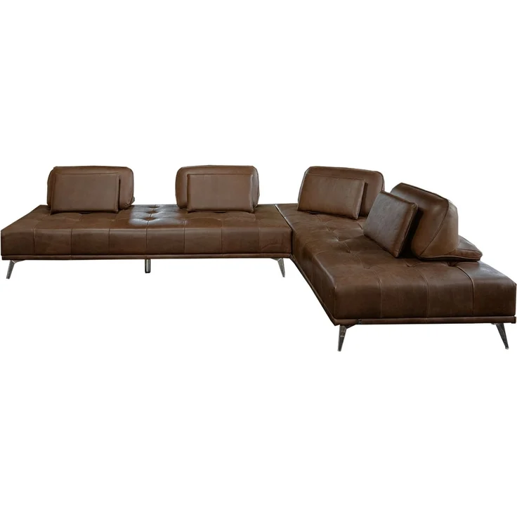 KAWOLA Sofa WIOLO Ecksofa Leder dunkelbraun 83 x 240 x 350 cm – Bild 3