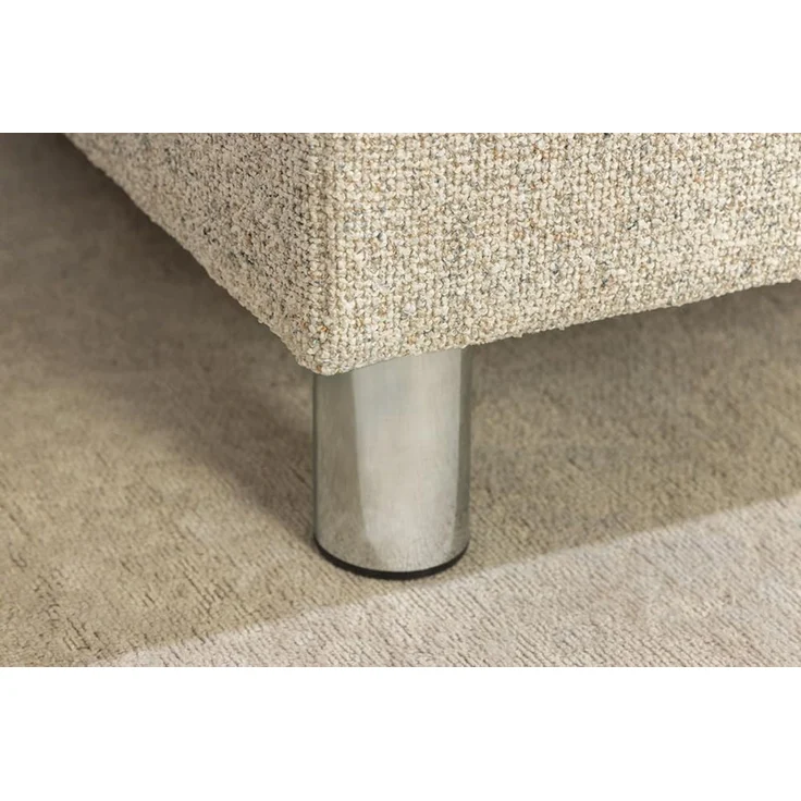 riess-ambiente Ecksofa KENT 220cm beige/chrom – Strukturstoff, L-Form, Modern, inkl. Kissen, Einzelartikel 1 Teile, Wohnlandschaft mit Federkern & Hocker – ideal für flexible Wohnzimmer – Bild 8