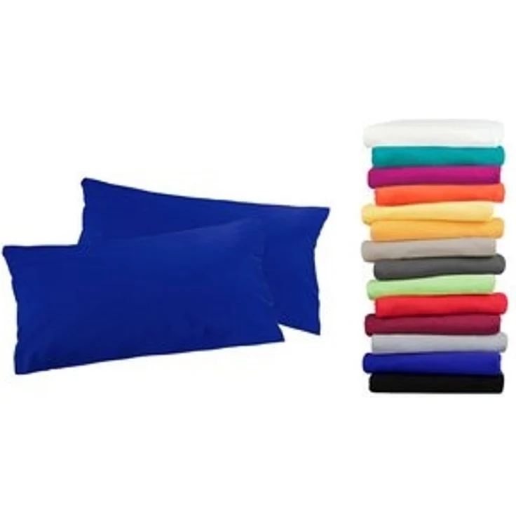 MOON Kissenbezug / Seitenschläferkissenbezug, 2er Pack, 100% Baumwolle, Linon, Royalblau, 40x40 – Bild 6