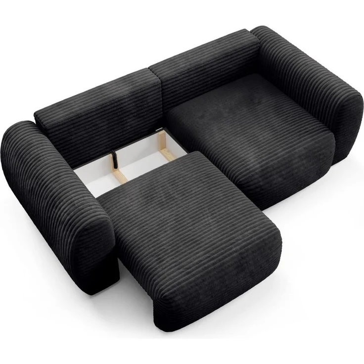 Sofa 2-Sitzer mit Schlaffunktion SIMONE in Stoff Ambience Schwarz – Bild 3