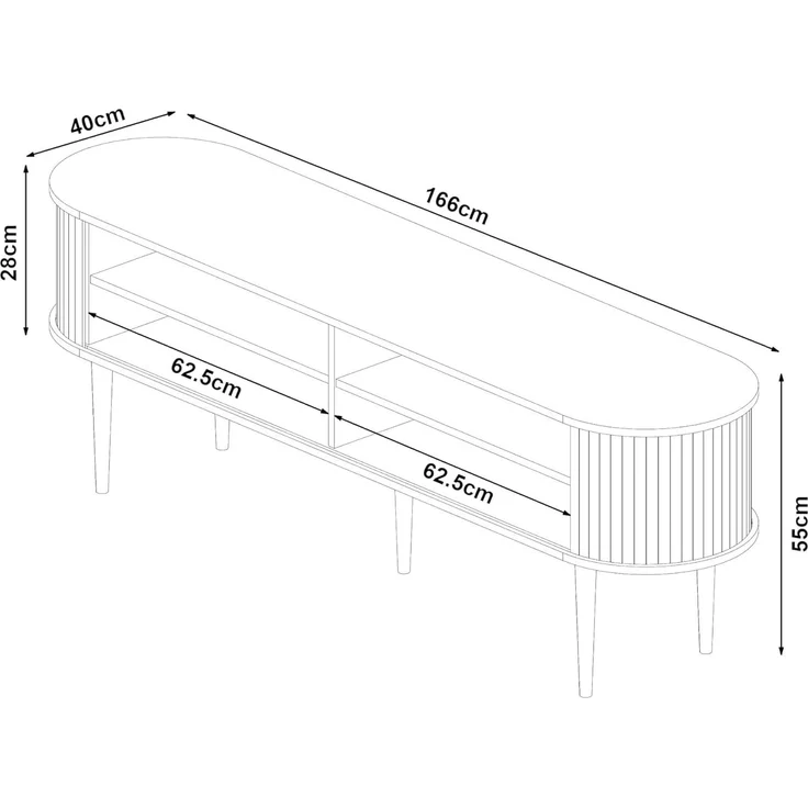 Fernsehschrank Mapia 166x40x55 cm Walnussoptik [en. casa] – Bild 4