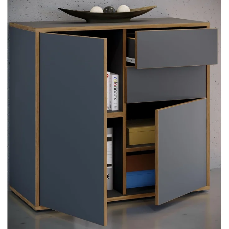 VCM Kommode & Sideboard Salia 920759 Anthrazit H. 74 x B. 79 x T. 33cm – Bild 2