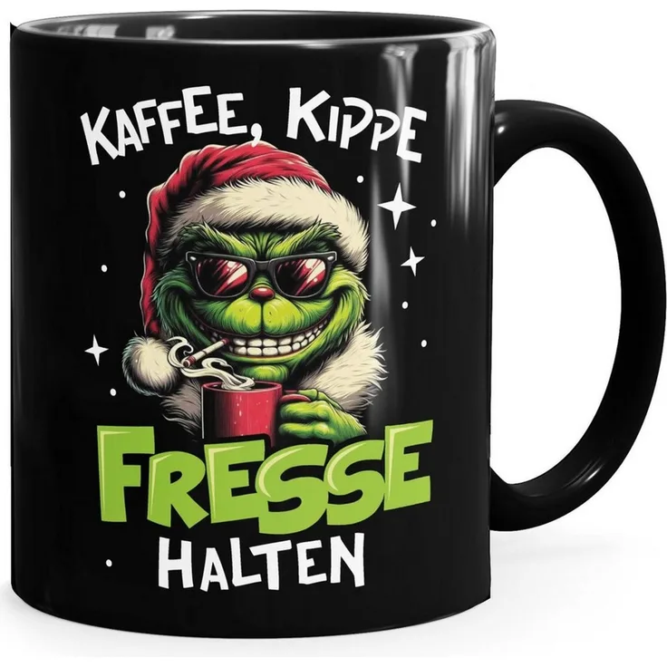 MoonWorks Tasse Tasse Weihnachten fallt aus Grinch Geschenkidee Weihnachtsmuffel, Keramik