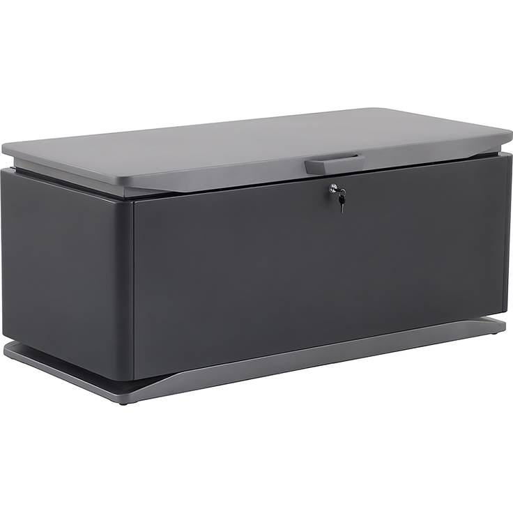 ELEGANO Gartenbox 60x132, Iron Grey / Grafit, Abschließbar, inkl. Einlegekörbe, Aluminium