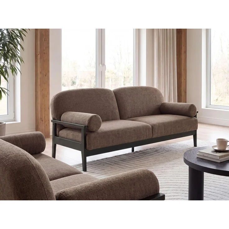 Sofa 3-Sitzer PILARNE Stoff Braun – Bild 2