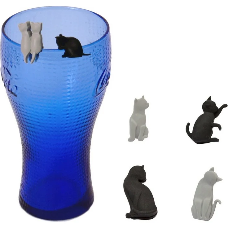 Winkee Küchenorganizer-Set Katzen Glasmarkierer im 6er Set – Bild 1