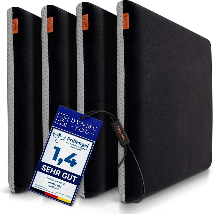 DYNMC you Sitzkissen Stuhlkissen 40x40 - Eckig Set Mittelhart, Sitzkissen Bank Memory Schaumstoff - Sitzpolster Stuhl – Bild 5
