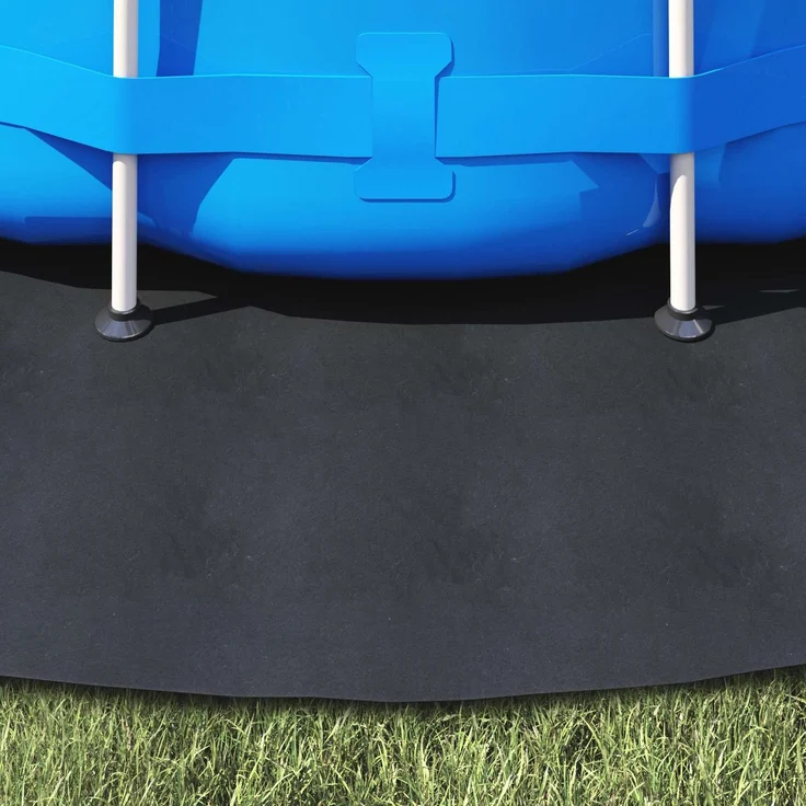 vidaXL Bodenfolie für Pools Ø 396 cm (2 mm) Rund Vliesstoff Schwarz 42009115 – Bild 4
