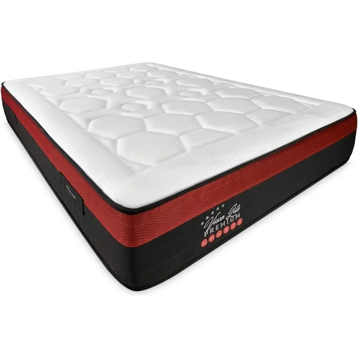 DUÉRMETE ONLINE Viskoelastische Matratze Lite Premium, Dicke 30 cm, optimaler Härtegrad und Komfort, mittlere Festigkeit, milbendicht, antibakteriell und hypoallergen, weiß, 135x190 cm