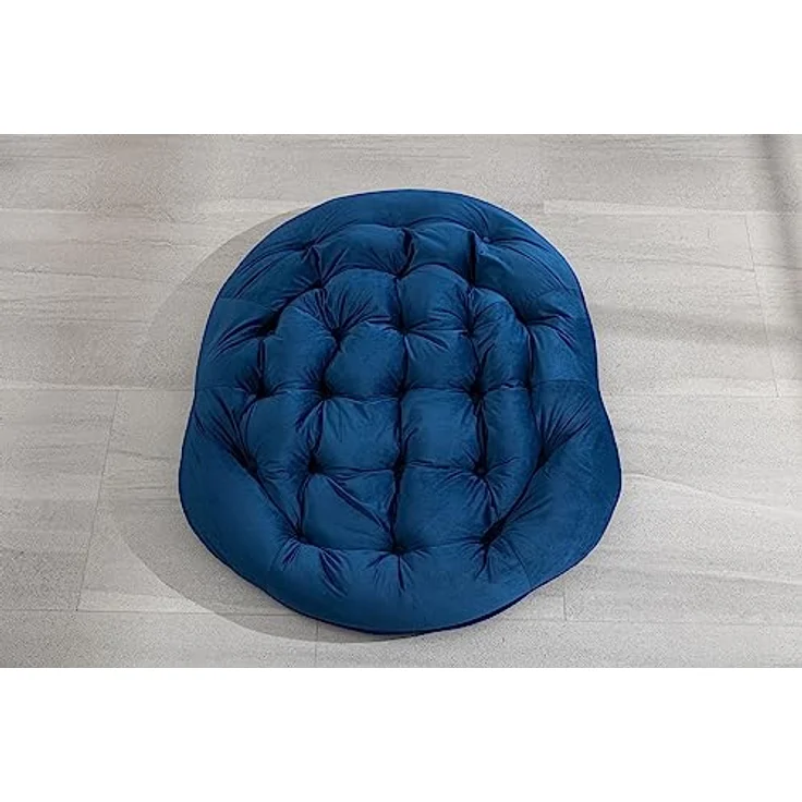 Ball & Cast Schaukelstuhl Outdoor, Rocking Chair mit Gepolstertem Kissen, Relaxsessel Schwingsessel für Garten, Balkon & Terrasse, Marineblau – Bild 6