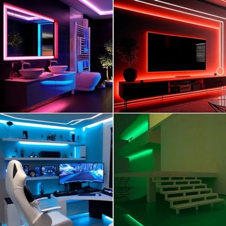 EAXUS LED Stripe - IP65 Wasserfeste LED Lichterkette. RGB Bunt, Licht Band, 4 Farbwechselprogramme, Dimmfunktion, Fernbedienung – Bild 5