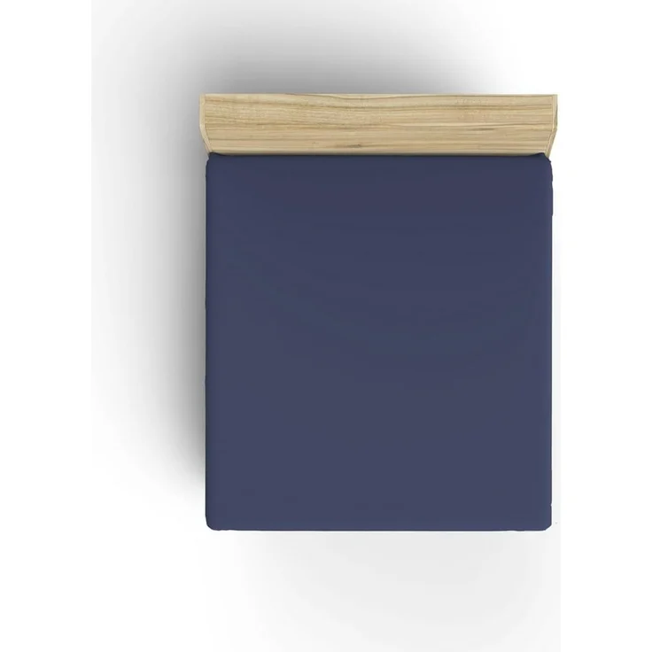 L'essentiel Maison 'Dark Blue' Ranforce Doppel-Spannbettlaken (DE), Dunkelblau, 190+30 x 130 cm – Bild 1