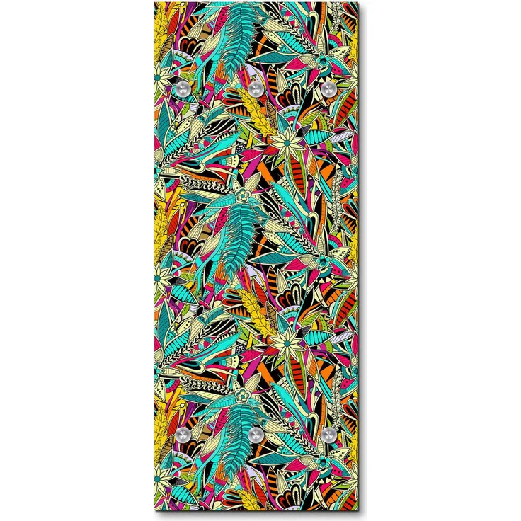 Queence Garderobe - "Kendra" Druck auf hochwertigem Arcylglas inkl. Edelstahlhaken und Aufhängung, Format: 50x120cm