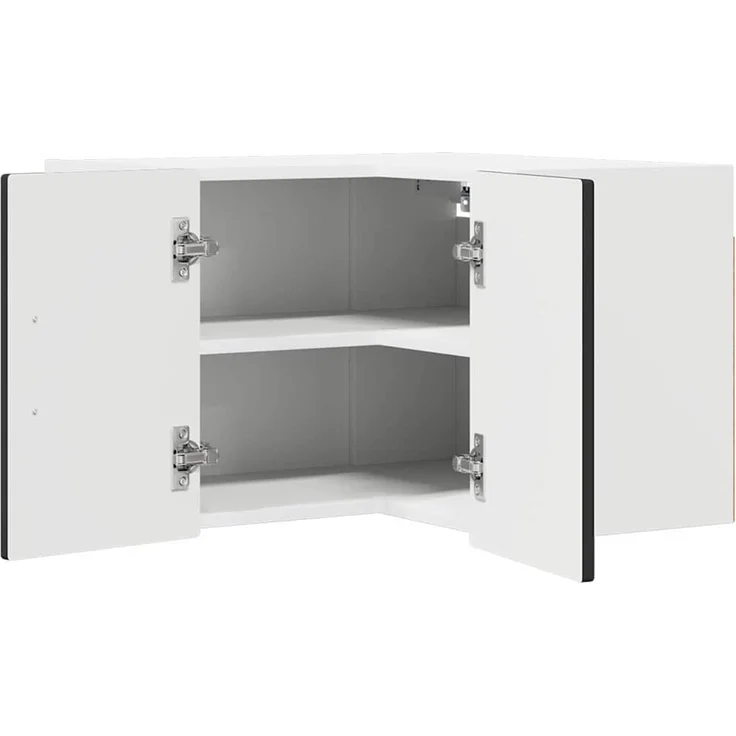 vidaXL Wand-Eckschrank PORTO Schwarz 57 x 57 x 40 cm Holzwerkstoff 885306 – Bild 5