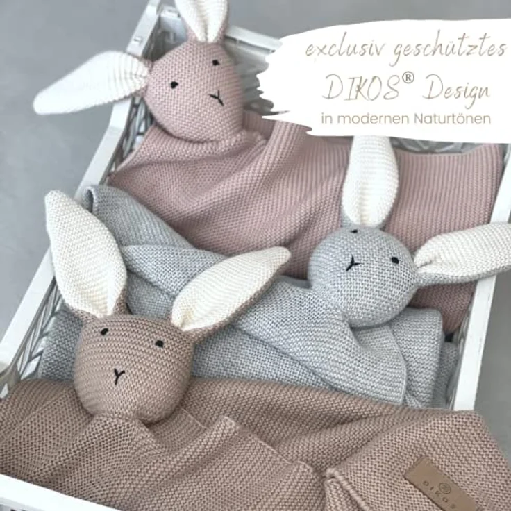 Babydecke DIKOS® Babydecke SCHMUSE-HASE Baby Geschenk Mädchen Junge Geschenkset, DIKOS, Geschenk zur Geburt, PREMIUM Qualität, 100 % BIO Baumwolle, nachhaltig – Bild 5