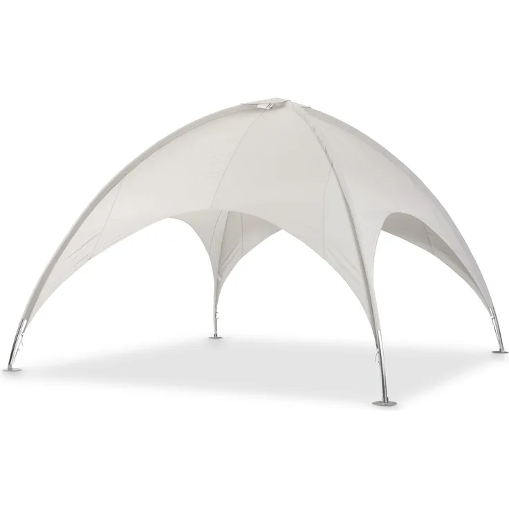 LECO Kuppelzelt mit vollverzinktem Stahlrohrgestell, Polyester lichtgrau, 5x5 m