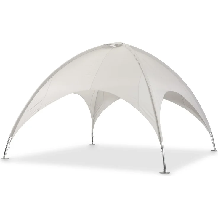 LECO Kuppelzelt mit vollverzinktem Stahlrohrgestell, Polyester lichtgrau, 5x5 m – Bild 1