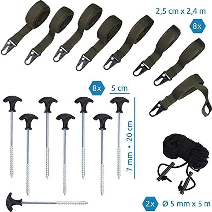 yourGEAR Sonnensegel yourGEAR Bushcraft Tarp 4,3x4,3 Regendach Sonnensegel 5000mm – Bild 4
