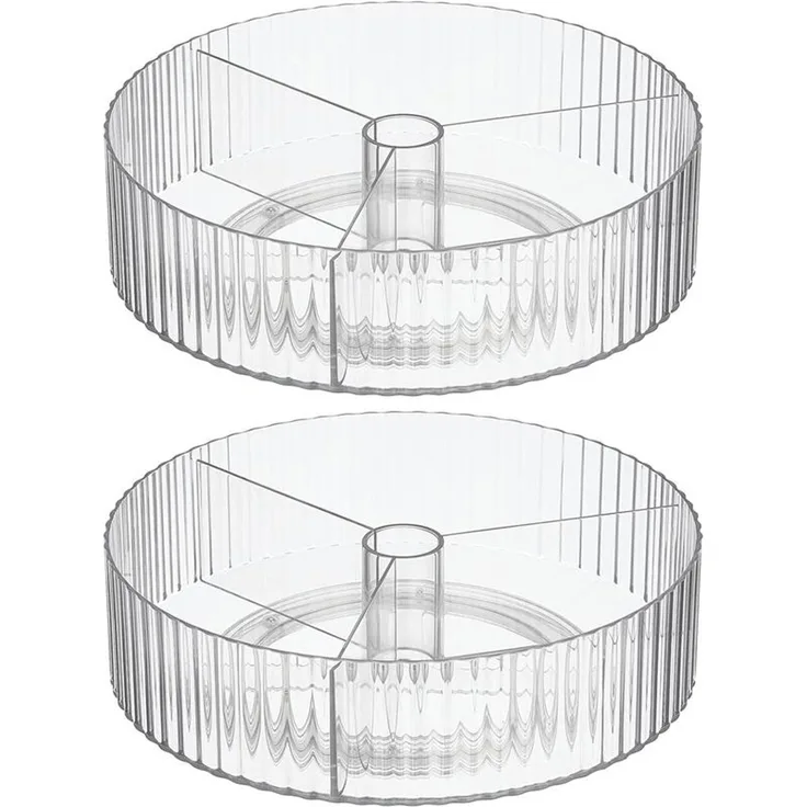 Drehbares Ordnungssystem Gewürzhalter 2er Set Drehteller mDesign Transparent