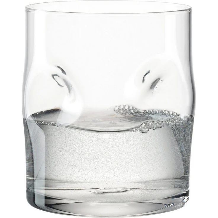 LEONARDO Gläser-Set Trinkglas VESUVIO, 300 ml, 4er-Set, 4-tlg, Glas, konische Form, markantes Design - mit Einquetschungen – Bild 3