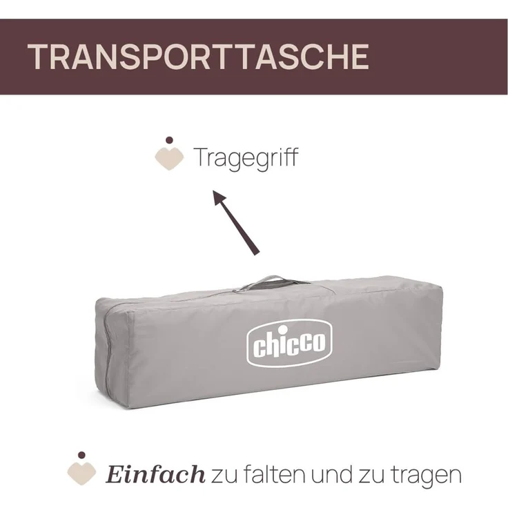 Chicco Open Box Square für Babys und Kleinkinder von der Geburt bis 15 kg, faltbar und kompakt, mit Spielmatte, Mesh-Fenstern, 4 Griffen und Reisetasche, grau – Bild 5