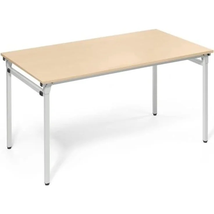Soennecken Klapptisch 4-Fuß 1.400x700mm Gestell alusilber Platte ahorn