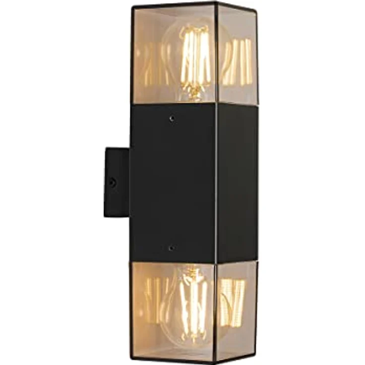 Qazqa Denmark, Moderne 2-flammige Außen Up and Down Wandleuchte, Schwarz mit Rauchglas, max. 15W, IP44, geeignet für LED – Bild 5