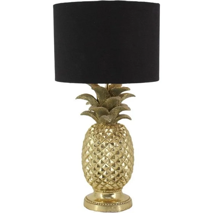 riess-ambiente Tischleuchte PINEAPPLE 50cm gold/schwarz – Ananas-Design, Stoffschirm, Accessoire, keine besonderen Funktionen, ohne Leuchtmittel, fruchtige Leuchte als dekoratives Highlight – ideal für Sideboards