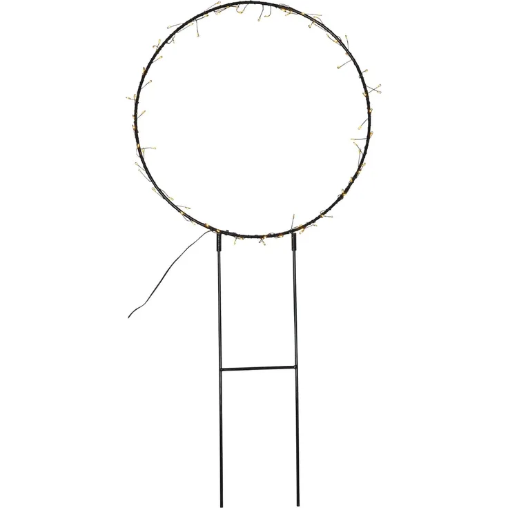 Star Trading 475-17 Weihnachtsdekoration ERDSPIESS-RING BARLUMI LED 80X0,06W Stahl schwarz L:40cm H:84cm IP44