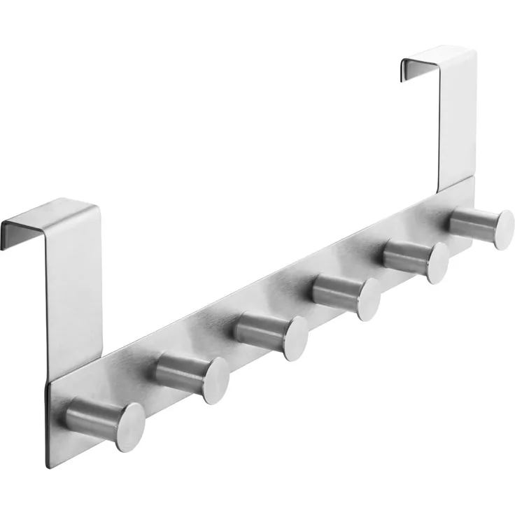 SO-TECH® Garderobenleiste Türgarderobe LINEA mit 6 Haken echt Edelstahl Türhaken (1 St)