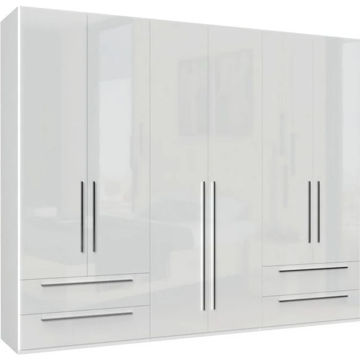 OTTO home Kleiderschrank Piano, UV lackiert, hochglänzend in beige oder weiß, FSC-zertifiziert (mit 4 Schubladen) 272 oder 317cm breit, Höhe 224cm, mit Soft-Close Funktion – Bild 4