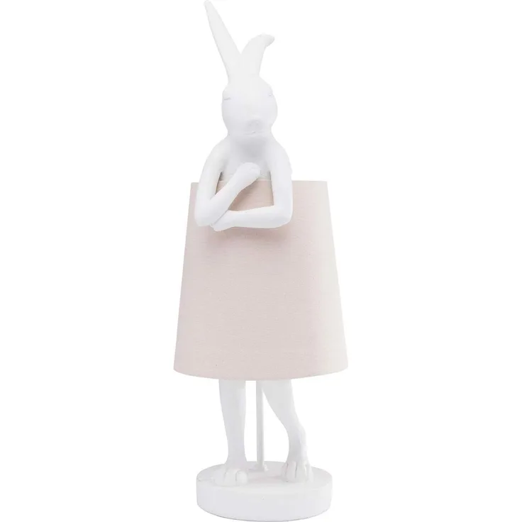 KARE Design Tischleuchte Animal Rabbit Weiß/Rosa 68cm 61599