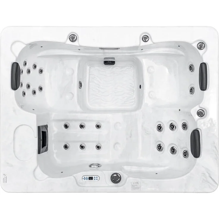 HOME DELUXE Outdoor Whirlpool WHITE MARBLE Nussbraun - 210 x 160 cm für 3 Personen – Bild 2