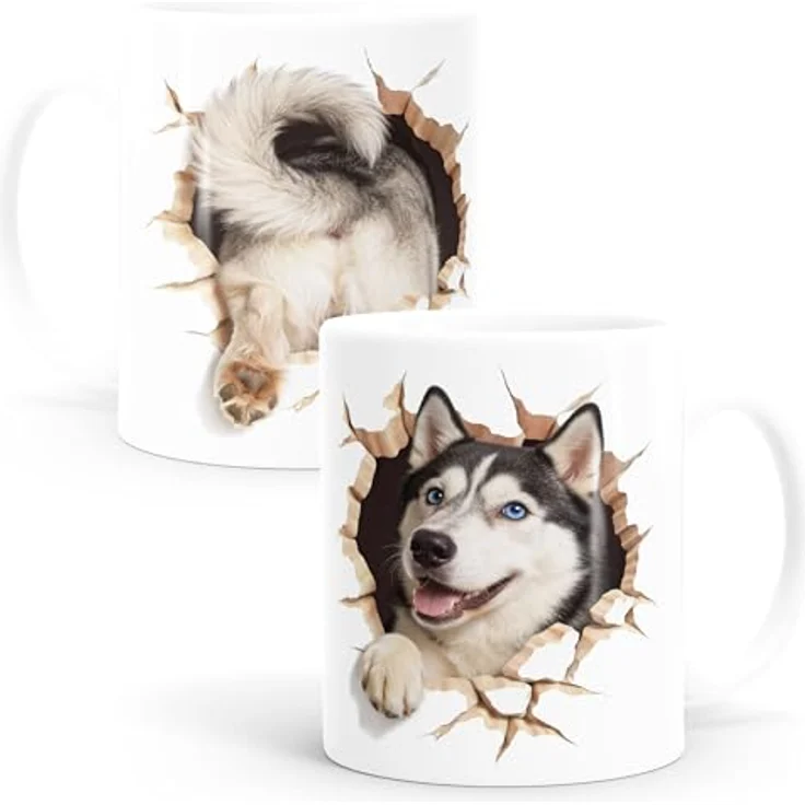 MoonWorks Tasse Tasse für Husky-Halter Geschenk Hundebesitzer Tierfreunde, Keramik – Bild 1
