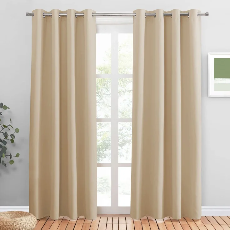 PONY DANCE Thermovorhang mit Ösen Vorhänge Wohnzimmer 2er Set H 210 x B 132 cm Verdunklungsvorhänge Ösen Vorhang Wärmeisolierend Thermogardinen, Biscotti Beige | 2er Set, Biscotti Beige, Wärmeisolierend, Verdunklungsvorhänge, UV-Schutz, Blickdicht, für...