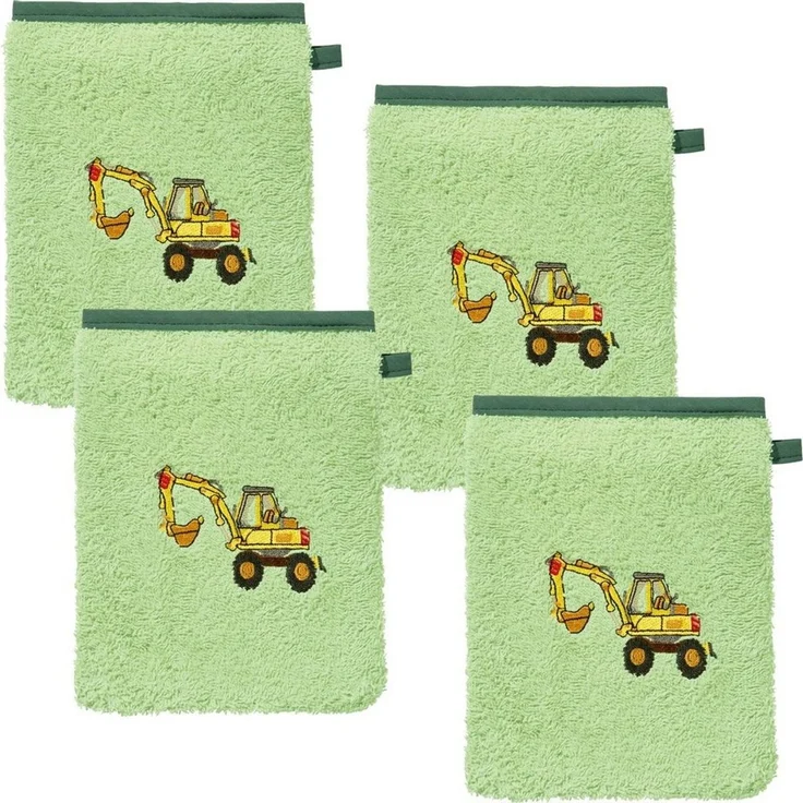 Erwin Müller Waschhandschuh Kinder-Waschhandschuh 4er-Pack, (4-St), Walk-Frottier Uni – Bild 5