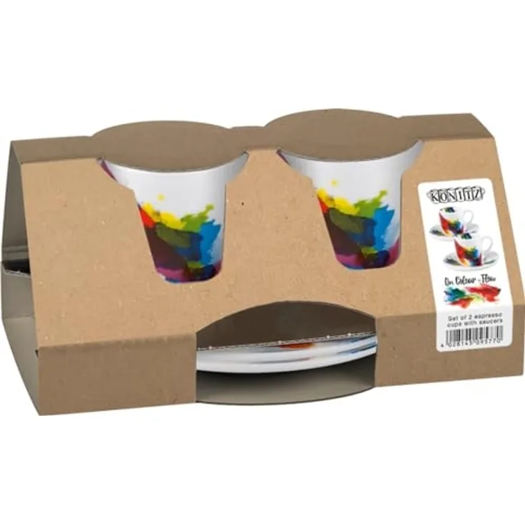 KÖNITZ 2er Geschenkset Espresso 85 ml - On Colour - FLOW aus Porzellan / Designbecher