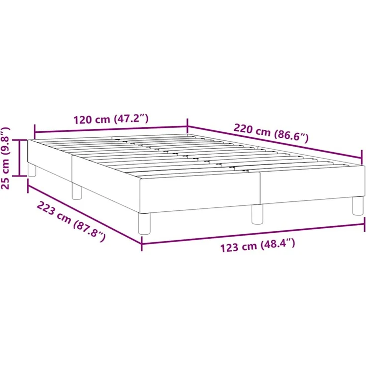vidaXL Boxspringbett ohne Matratze Hellgrau 120x220 cm Samt 3315867 – Bild 10