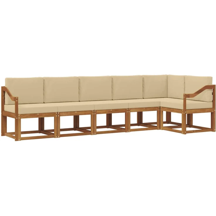 vidaXL Outdoor-Sofagarnitur 6 stk. 6-Sitzer Natur und Beige 3366481 – Bild 2