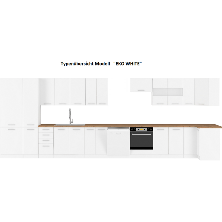 Eckküche Eko White 310x230 cm in weiß Küchenzeile Küchenblock Einbauküche – Bild 6