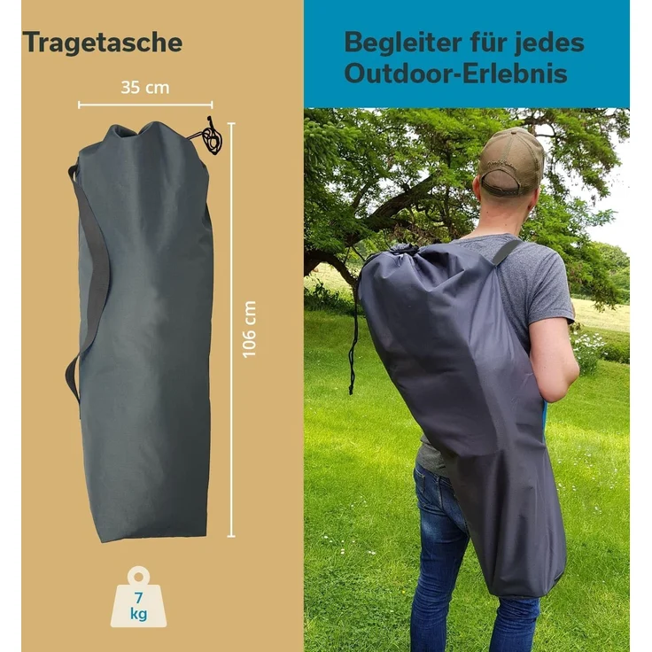 Skandika Campingstuhl Moonchair Deluxe XXL, Großer, bequemer Mondsessel, Gartenstuhl, gepolstert, klappbar, Tragegriff, Tragetasche, rund, Anti-Rutsch-Füße – Bild 6