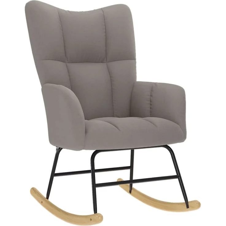 vidaXL Schaukelstuhl mit Fußhocker Taupe Stoff 4016806 – Bild 3